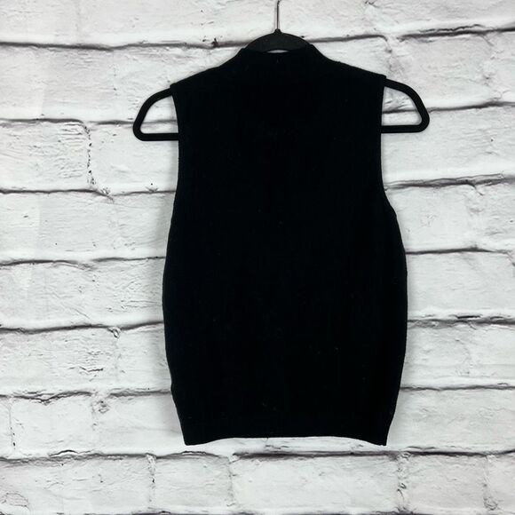Anthropologie Women's M Black Sleeveless Mock Turtleneck Sweater - Picture 5 of 5